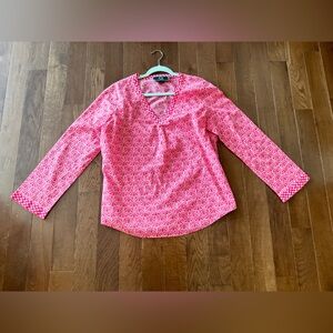 C. Wonder Pink and White Patterned Blouse